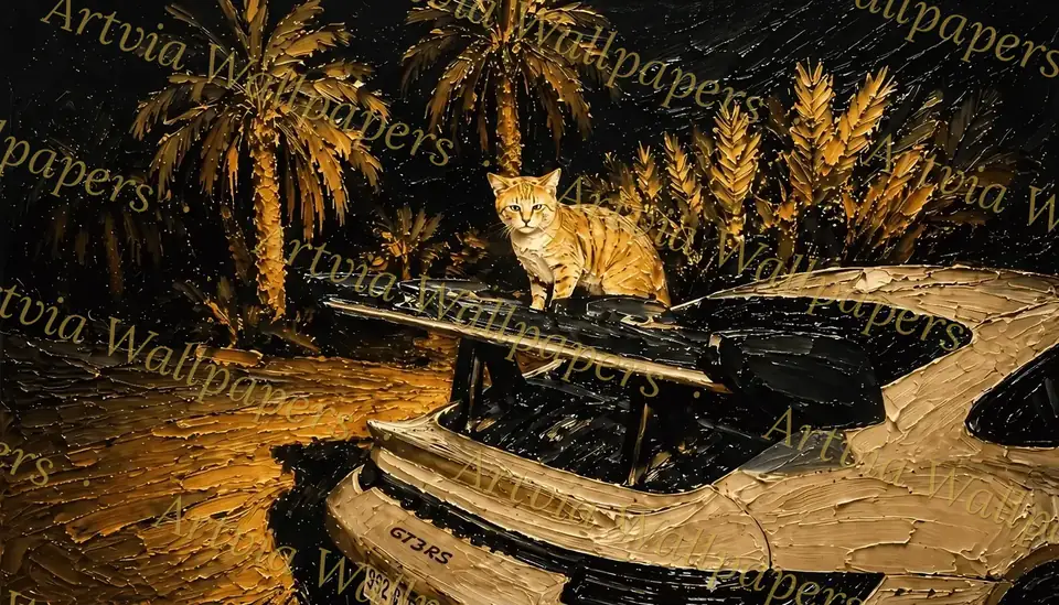 Cat and Porsche GT3 RS
