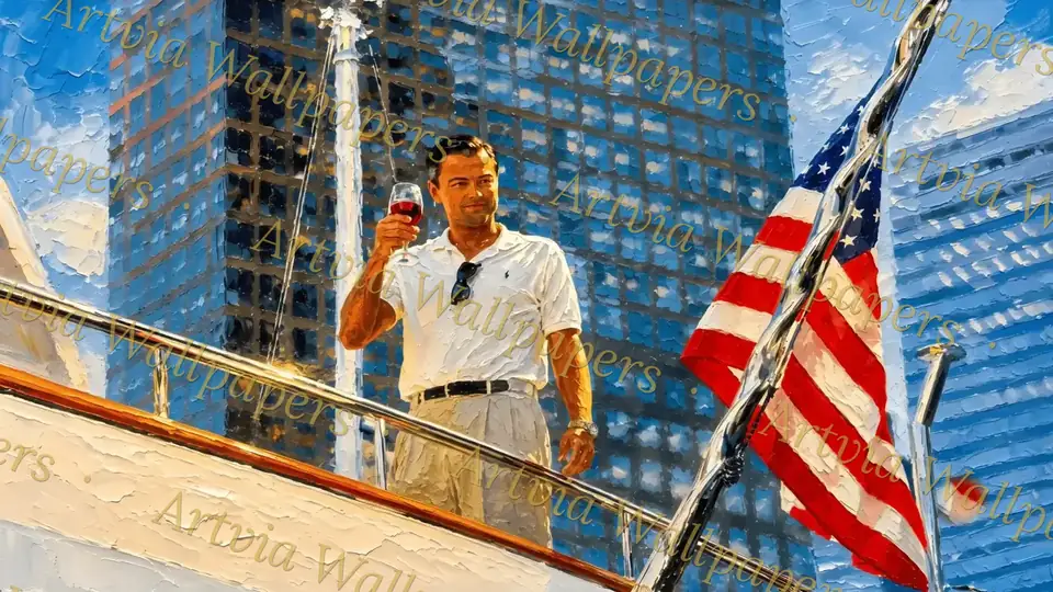 Man on a yacht with a flag